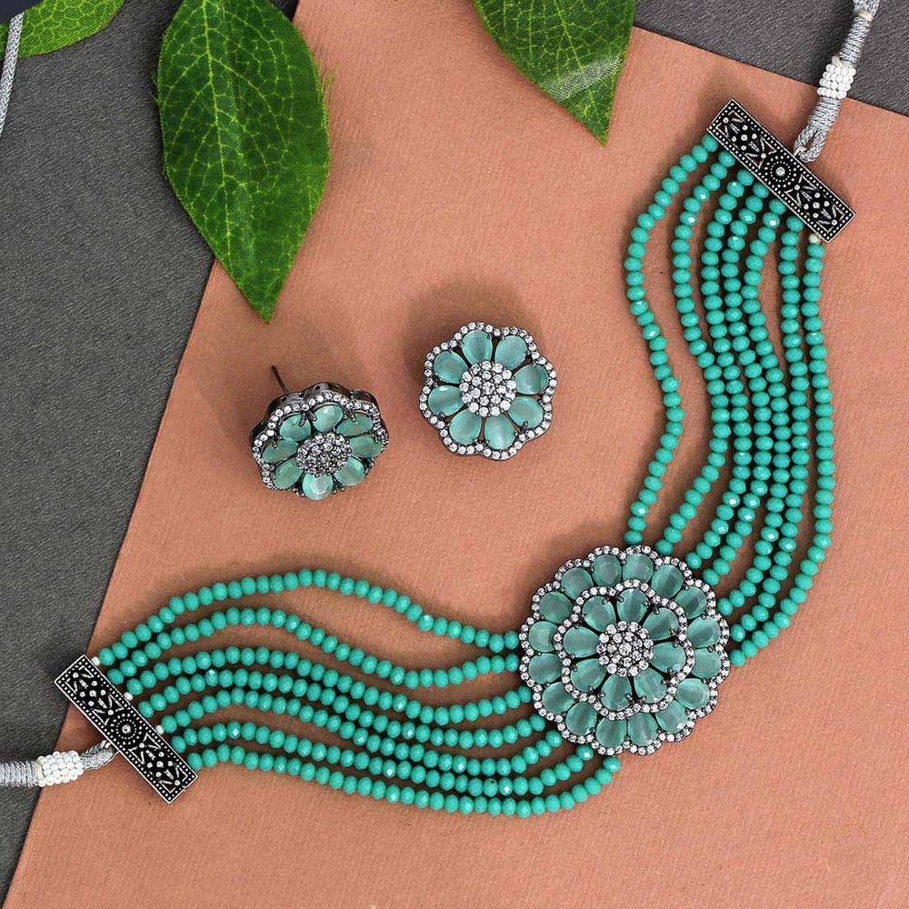 American Diamond Choker Necklace Set
